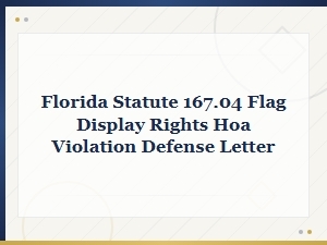 Florida Hoa Flag Display Rights Defense Letter Template