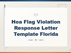 Florida Hoa Flag Violation Response Letter Template