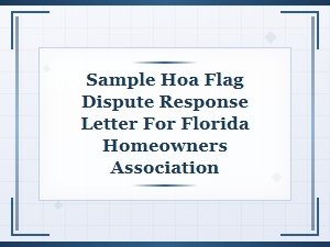 Florida Hoa Flag Dispute Response Letter Template